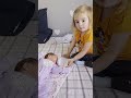 Big Sister Mila Feeds Her Newborn Baby Sister 🥹