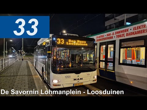 HTM lijn 33: De Savornin Lohmanplein - Loosduinen v.v. | Railvervangend vervoer | HTM 1205 | 2023