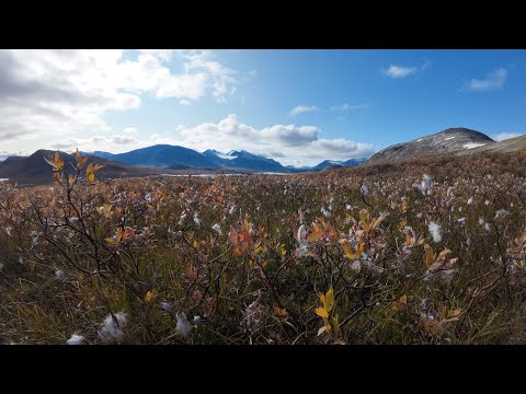 POV autumn hike in Sarek National Park, Sweden, part two, 4K