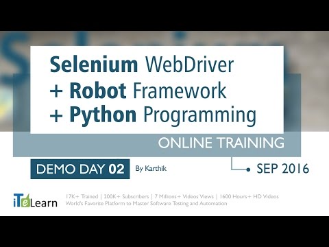 Selenium Webdriver Robotframework Python Programming Live Training Day 02