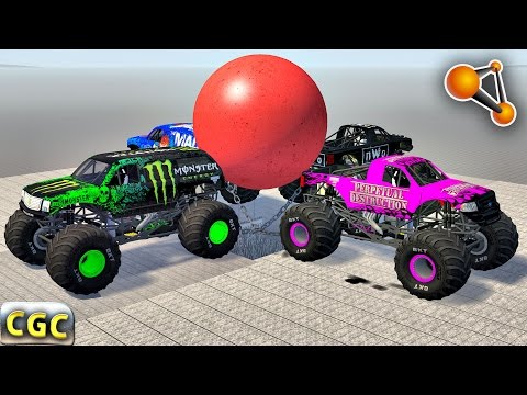 Giant Glowing Ball vs Giant chain Deep Falls BeamNg Drive #1