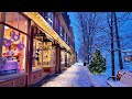 Winter Night Snow Walk 4K Charming Picturesque Town Niagara On The Lake Snow Walk