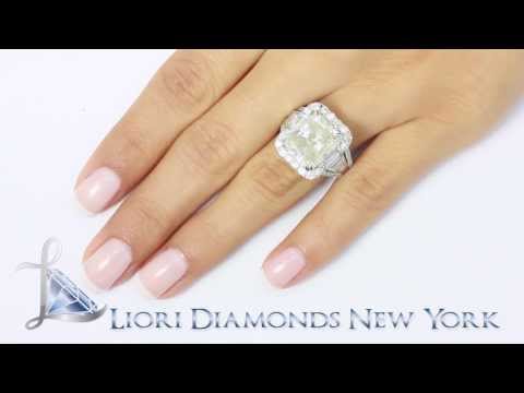 ER-SOLD-002 - 9.58 Carat H-SI2 Cushion Cut Natural Diamond Engagement Ring 14k Vintage Style