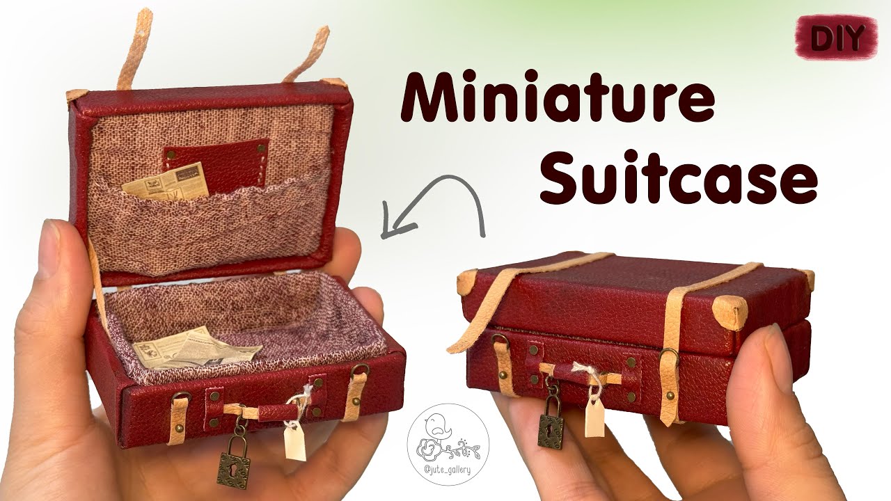 How to make MINIATURE SUITCASE | DIY Vintage Miniature Suitcase | Dollhouse Luggage Tutorial