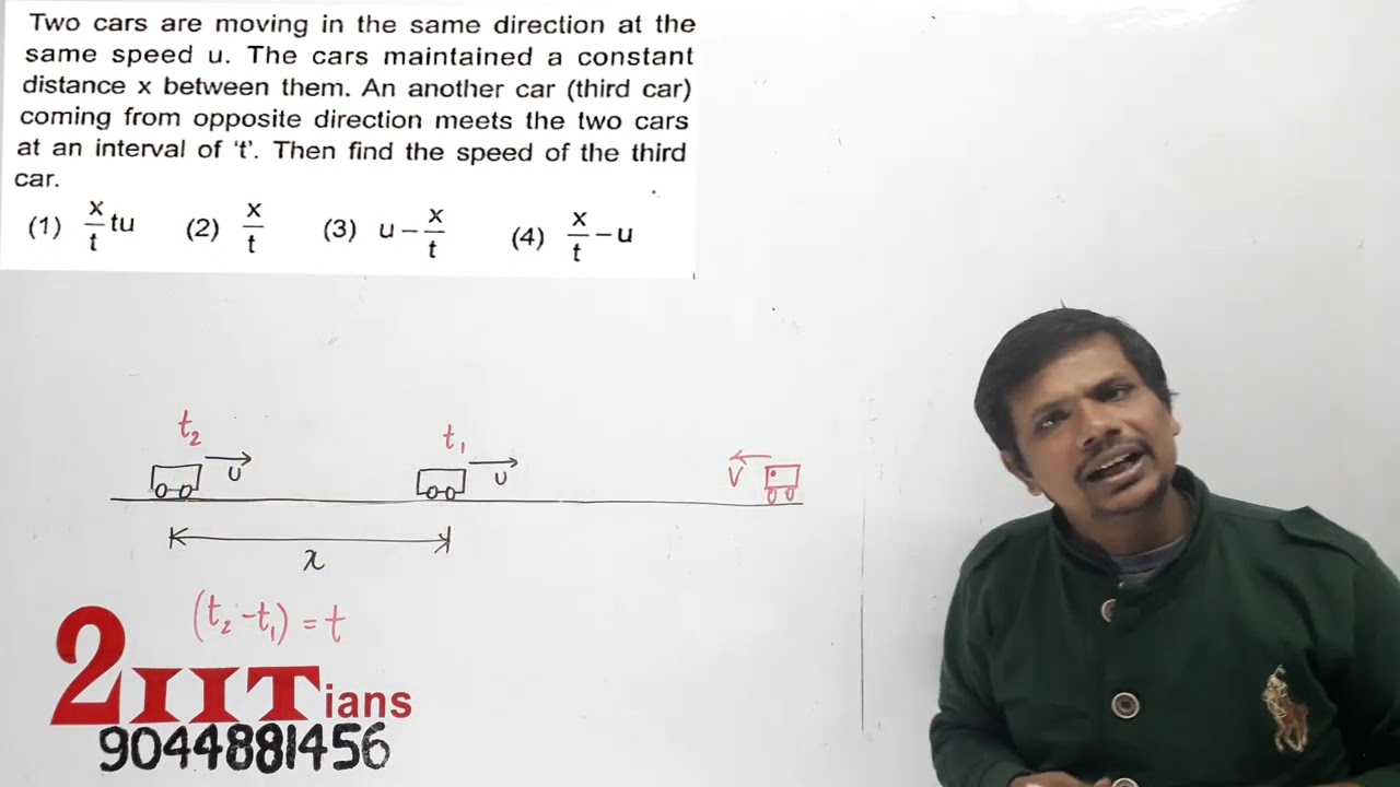 MOTION IN A STRAIGHT LINE Two cars are moving in the same direction at the same speed u. The cars
