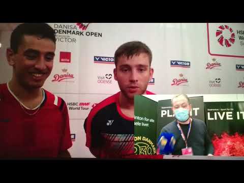 Joel Eipe and Rasmus Kjaer after their stunning win over Astrup/ Rasmussen