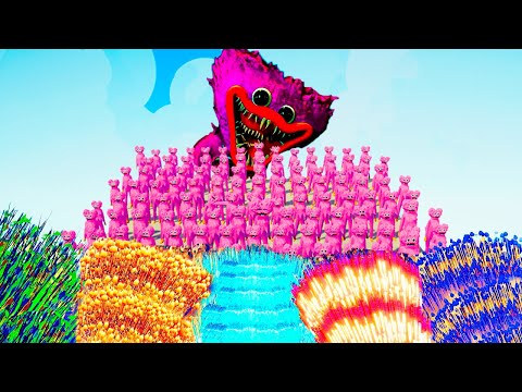 100x KISSY MISSY + GIANT vs EVERY GOD - Totally Accurate Battle Simulator TABS