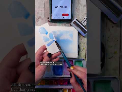 10 Minute Fluffy Cloud Watercolors Painting