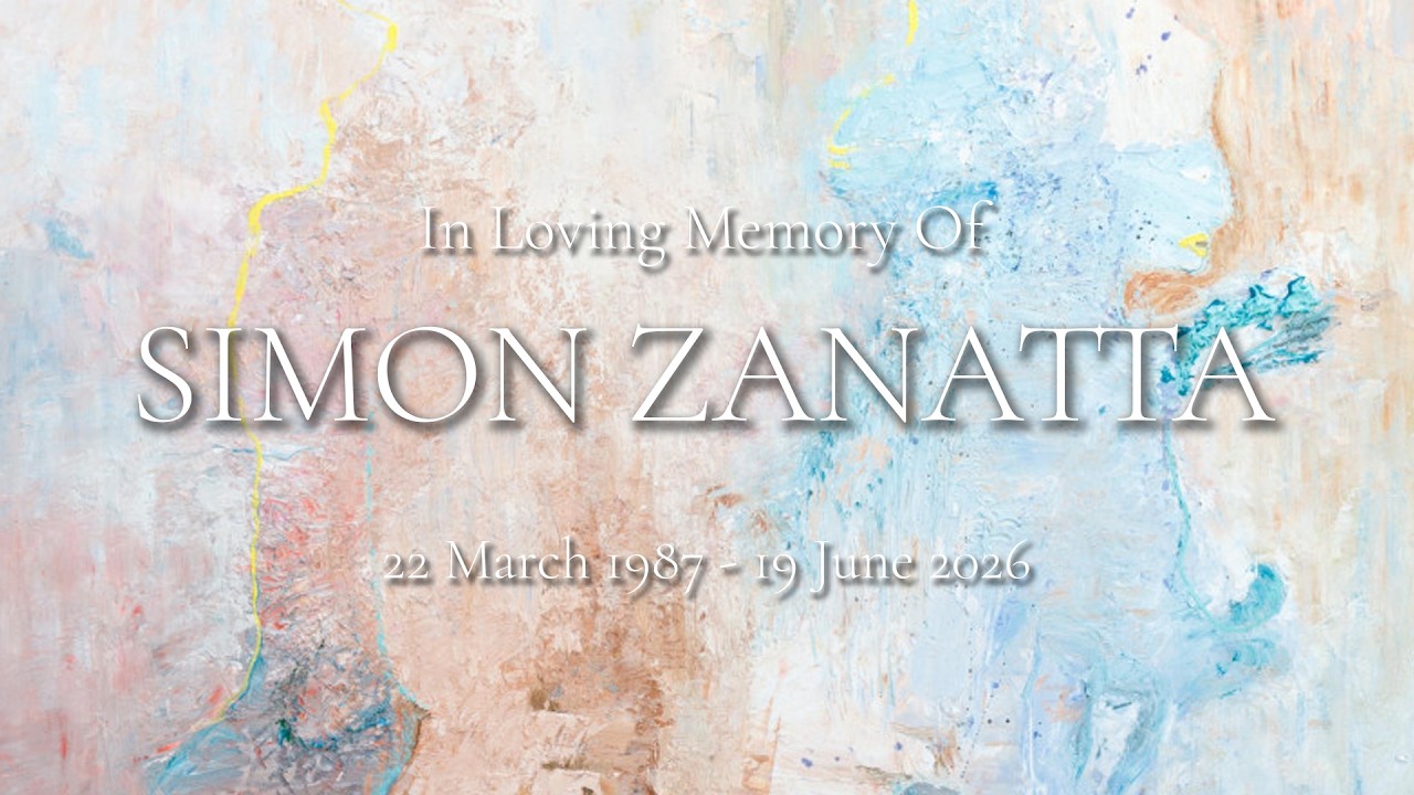 Memorial service livestream thumbnail for Simon Zanatta