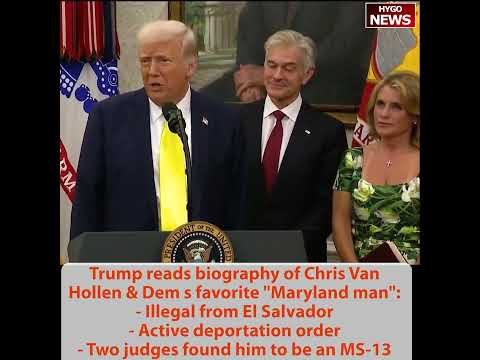 Trump Reads MS-13 Record of Van Hollen's 'Maryland Man': Deportation Order, Rolls of Money, Accused Wife-Beater; Authorizes Venezuelan Deportations