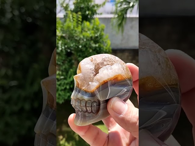Vídeo relacionado con 1 Calavera de Cuarzo con Gema de hematita Natural de 2" Tallada en Cristal, Regalo