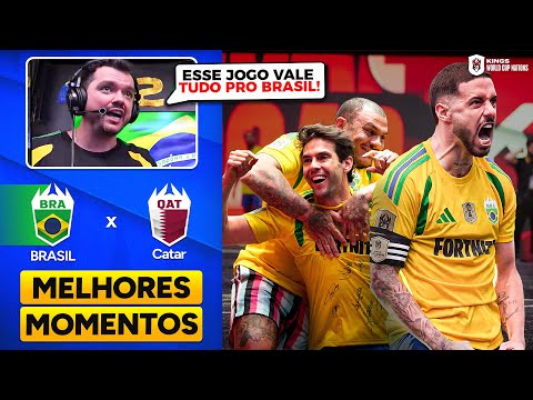 QUE JOGO EMOCIONANTE!!! BRASIL X CATAR - MELHORES MOMENTOS KINGS WORLD CUP NATIONS!