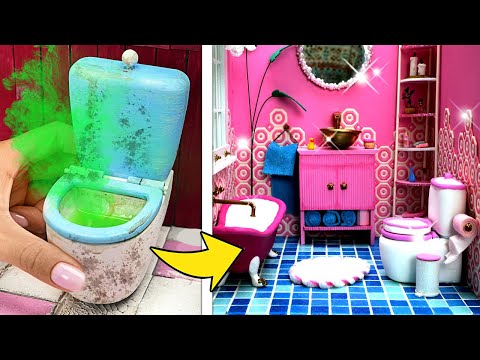 ¡Increíble Transformación del Baño de la Muñeca! || 🛁 Mini Artesanías de la Casa de Muñecas