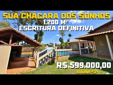 Linda Chácara 1.200 m² ESCRITURA DEFINITIVA IBIÚNA/SP