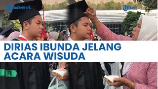Tak Malu, Mahasiswa Ini Anteng saat Dibedakin sang Ibunda Jelang Acara Wisuda