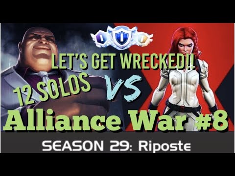 MCOC - Alliance War #8 - 12 Solos! - Kingpin VS BWDO + The War I get Wrecked!!