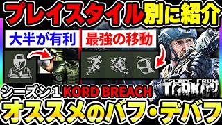 【タルコフ】シーズン１プレイスタイル別におすすめのバフ・デバフ（モディファイア）まとめ！平均的で序盤楽な選択肢や重要な効果について|Escape from Tarkov【もやし実況】