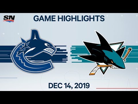 NHL亮點｜加人隊VS鯊魚隊 - 2019年12月14日 (NHL Highlights | Canucks vs Sharks – Dec. 14, 2019)