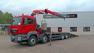 سحب شاحنة MAN TGS 35.360 8x2 - Fassi 16TM Crane, Machine transporter, Ramp tru | صورة 2 - Autoline