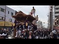 【貝塚だんじり祭】2017 10 01 試験曳き　南海踏切　やりまわしno47　 japanease danjiri in kaizuka osaka test run