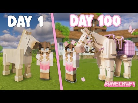 I SURVIVED 100 DAYS IN A COZY COTTAGECORE HORSE WORLD | Pinehaven