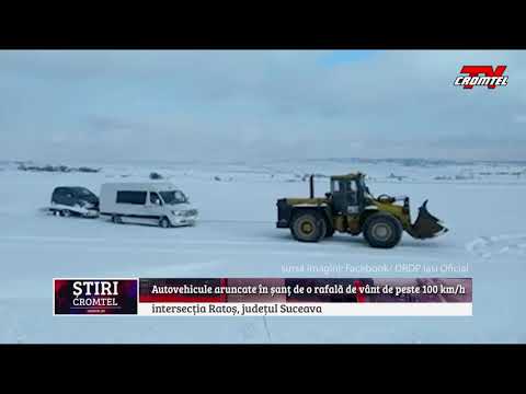 ȘTIRI CROMTEL TV - Autovehicule aruncate în șanț de o rafală de vânt de peste 100 km/h