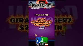 WSOP $2.9M WIN #poker #highlights #ggpoker #gold #pokergrind #pokerglory #onlinepoker #wsop #shorts
