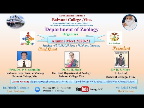 Zoology Alumni Meet 20-21 organized by Department of Zoology # BCV