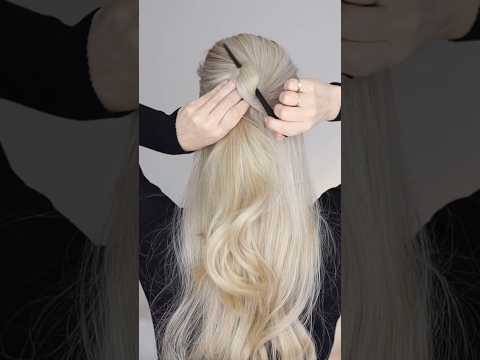 Here's a slowed-down version of this easy half-up half-down hair stick hairstyle❤️
