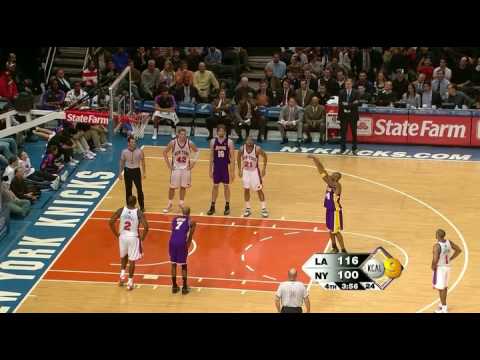 lakers at knicks 02/02/09.. kobe bryant 61 points highlights...