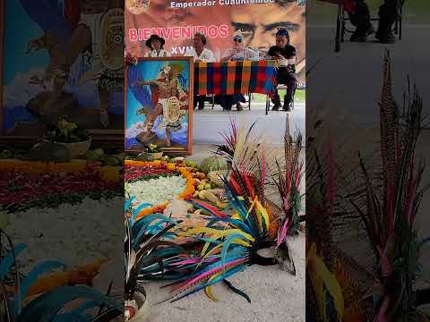 Abuela Isabel Quevedo compartiendo palabra en el 18 aniv. de la colonia Emperador Cuauhtémoc