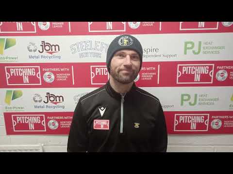 Ian Richards talks after the 2-0 win over Carlton Town