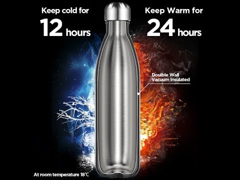 Aupower double wall vacuum insulated stainless steel water b...
