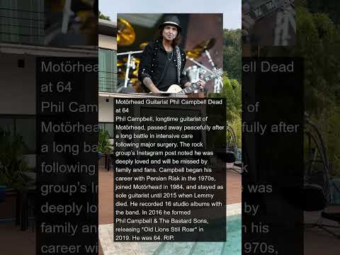 Thumbnail for Phil Campbell Motörhead Guitarist Dead at 64 | #news #shorts by Persian Risk