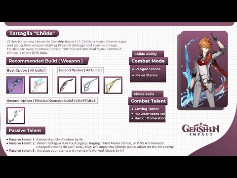 [Genshin Impact] Childe Tartaglia Equipment Build Guide
