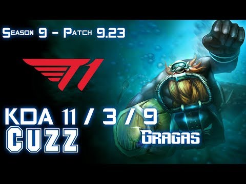 T1 Cuzz GRAGAS vs LEE SIN Jungle - Patch 9.23 KR Ranked