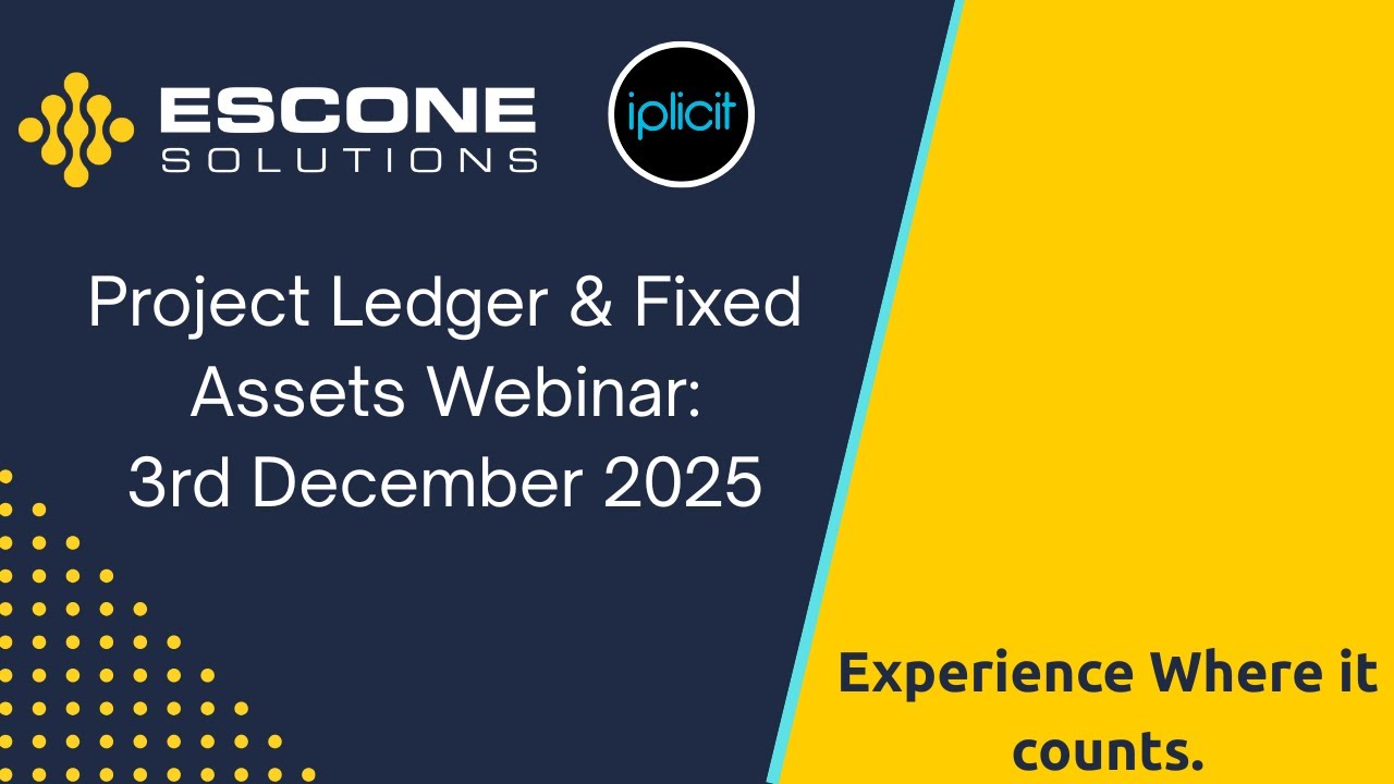 iplicit Webinar: Project Ledger and Fixed Assets