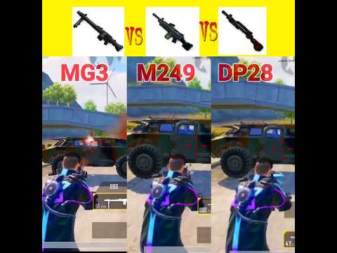 Mg3 vs M249 vs Dp28 + Brdm Damage Test | #pubgmobile #shorts