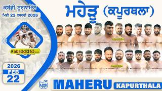 Maheru (Kapurthala) Kabaddi Tournament 22 Feb 2026