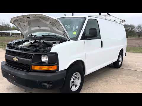 2011 White /Gray Chevrolet Express 2500 Cargo (1GCWGFCB9B1) with an 6.0L V8 DOHC 16V engine, 4-Speed Automatic transmission, located at 17760 Hwy 62, Morris, OK, 74445, (918) 733-4887, 35.609104, -95.877060 - 2011 CHEVY EXPRESS HAS THE 6.0L V8 ENGINE. THIS IS A DEDICATED CNG (ONLY RUNS ON COMPRESSED NATURAL GAS). MANUAL SEATS, MANUAL LOCKS, MANUAL, MIRRORS, MANUAL WINDOWS, AMFM STEREO, A/C, LEATHER SEATS, LEATHER-WRAPPED STEERING WHEEL, TRACTION CONTROL, LOCKING METAL CONSOLE, STEEL SHELVES, SPLIT SWING- - Photo#0
