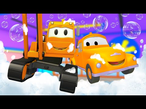 Dane la grue de démolition - Le Lavage Auto de Tom la Dépanneuse 💧 Dessin animés pour enfants