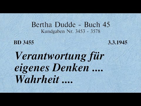 BD 3455 - VERANTWORTUNG FÜR EIGENES DENKEN .... WAHRHEIT ....