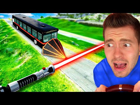 DESCI uma ladeira contra um LASER GIGANTE no BeamNG Drive