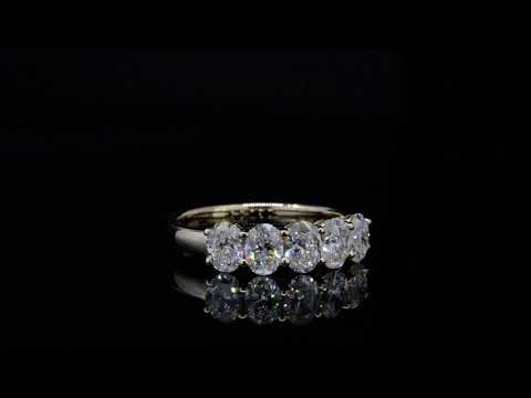 1.50 carat 5 Stone Oval Cut Diamond Ring All Natural Certified Earth Mined Diamonds