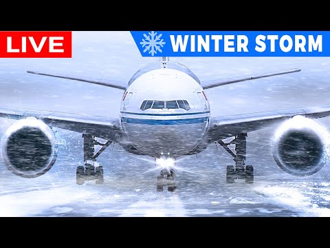 🔴LIVE COLD SNOW STORM at CHICAGO O'HARE AIRPORT | AVGEEK ORD PLANE SPOTTING |WINTER WEATHER ADVISORY