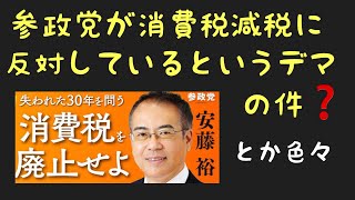 【消費税減税】参政党が消費税減税に反対しているとかいうデマの件