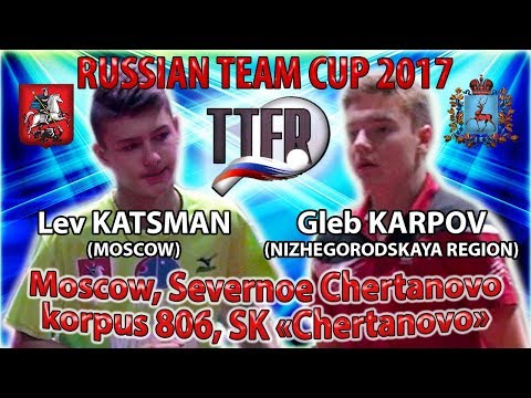 RUSSIAN CUP-2017 Lev KATSMAN - Gleb KARPOV #tabletennis #настольныйтеннис