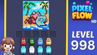 Pixel Flow Level 998 Solution Walkthrough