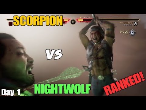 NIGHTWOLF VS SCORPION, RANKED! Day 1 - MK11: Kombat League II