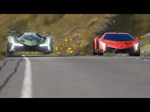 Lamborghini Veneno vs Lamborghini V12 Vision GT at Highlands